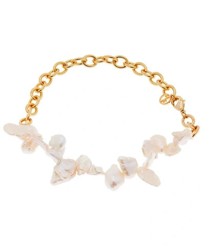 Shop Anissa Kermiche Gold-plated Two Faced Shelley Baroque Pearl Anklet