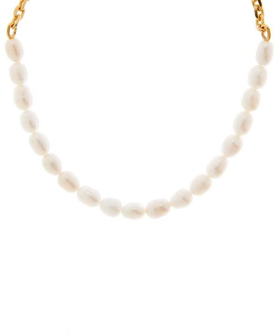 Shop Anissa Kermiche Gold-plated Duel Pearl Choker Necklace