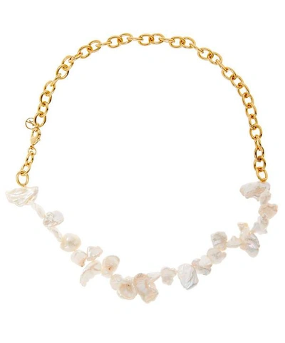 Shop Anissa Kermiche Gold-plated Two Faced Shelley Baroque Pearl Choker Necklace