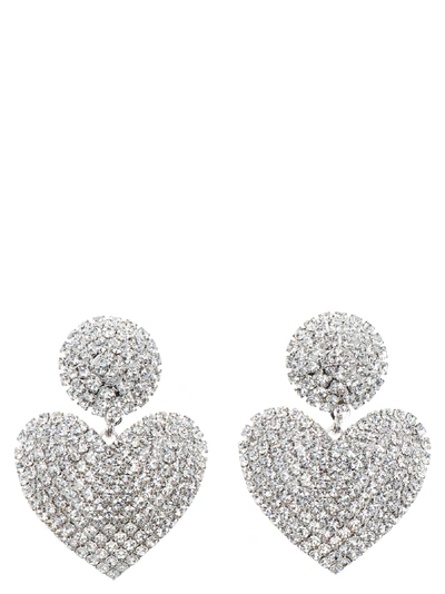 Shop Alessandra Rich Earrings In Silver