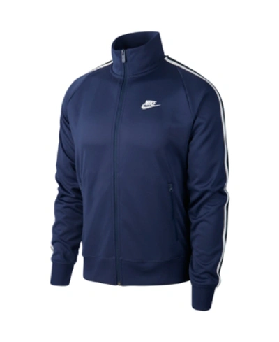 Nike Men's Sportswear Track Jacket In Mightnight Navy/white | ModeSens