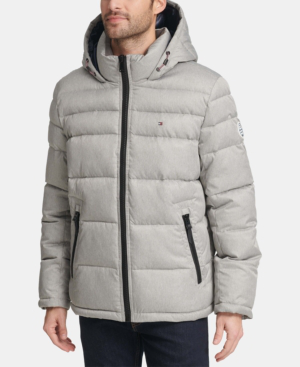 tommy hilfiger grey puffer jacket