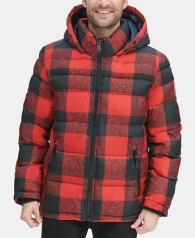 Tommy Hilfiger Men's Quilted Puffer Jacket, Created For Macy's In Red  Buffalo Plaid | ModeSens