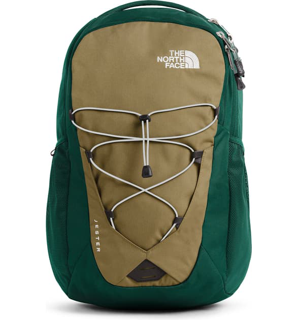 khaki north face backpack