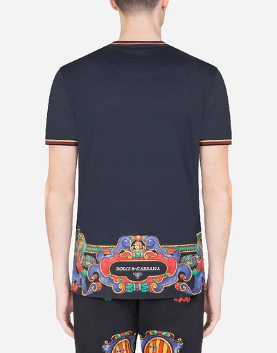 Shop Dolce & Gabbana Cotton T-shirt With Heraldic Print In Black