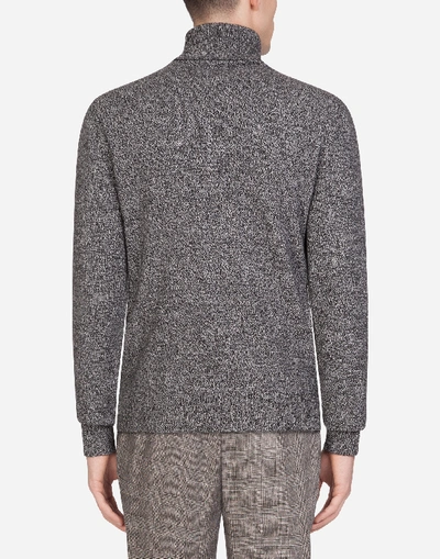 Shop Dolce & Gabbana Cashmere High-neck Sweater In Gray