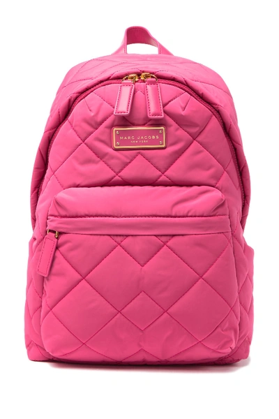 Shop Marc Jacobs Quilted Nylon School Backpack In Peony