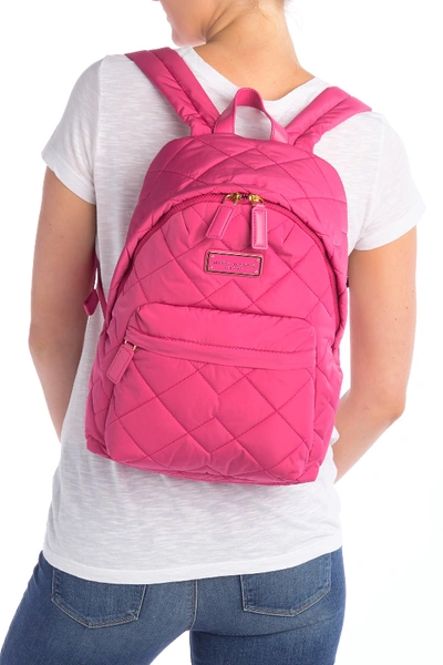 Shop Marc Jacobs Quilted Nylon School Backpack In Peony