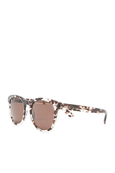Shop Dolce & Gabbana 51mm Round Glasses In Brown Hava