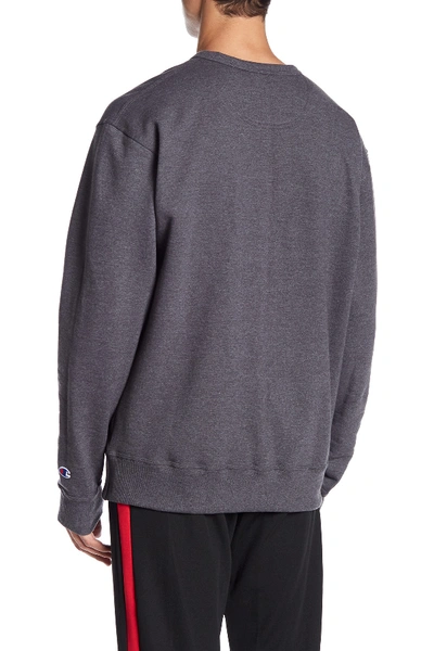 Shop Champion Graphic Powerblend Crew Neck Pullover In Granite He