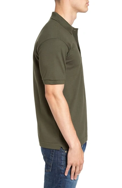 Shop Lacoste L1212 Regular Fit Piqué Polo In Army Green