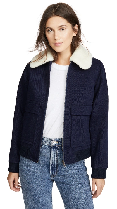 Shop A.p.c. Snowbird Jacket In Pia Marine Chine