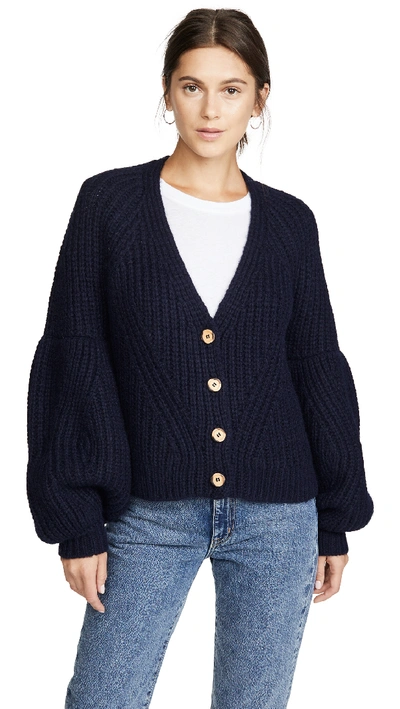 Shop Ulla Johnson Jelena Alpaca Cardigan In Midnight