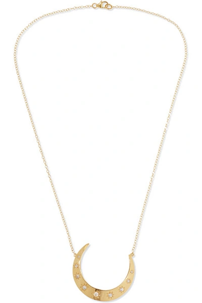Shop Andrea Fohrman Luna Large 18-karat Gold Diamond Necklace