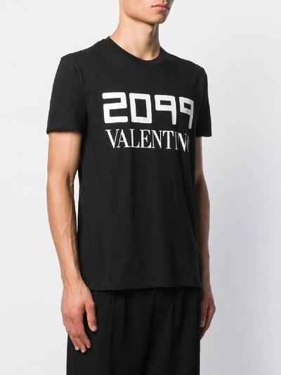 Shop Valentino 2101  Print T-shirt In Black