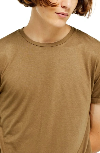 Shop Topman Scotty Longline Slim Fit T-shirt In Light Brown