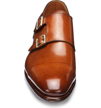 Shop Santoni Ira Double Monk Strap Shoe In Cognac Leather