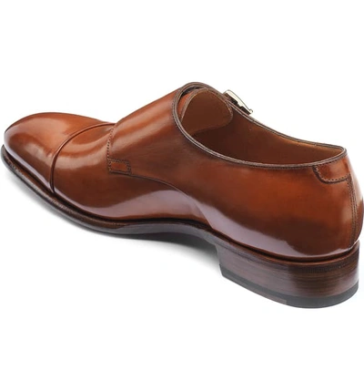 Shop Santoni Ira Double Monk Strap Shoe In Cognac Leather