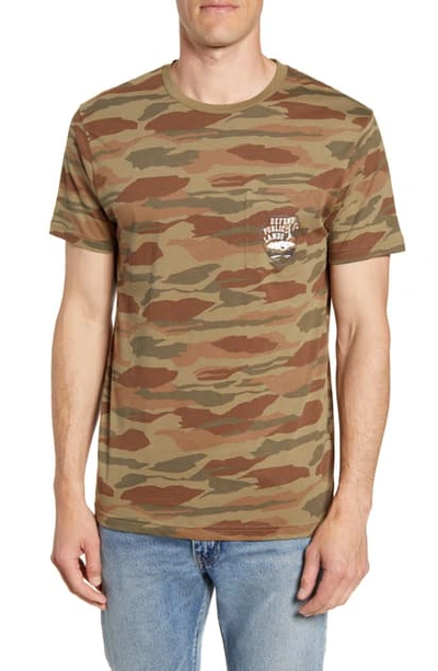 Shop Patagonia Defend Public Lands Organic Cotton Graphic Pocket T-shirt In Bear Witness Camo Sage Khaki