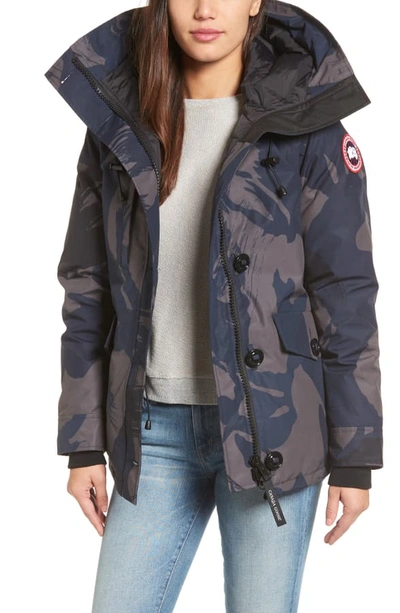 Shop Canada Goose 'rideau' Slim Fit Down Parka In Blue Brush Camo