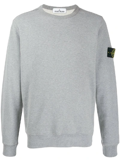 Shop Stone Island Plain Jumper In Grey