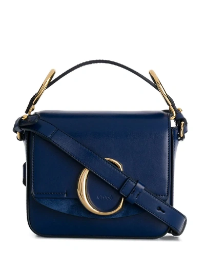 Shop Chloé C Mini Shoulder Bag In Blue