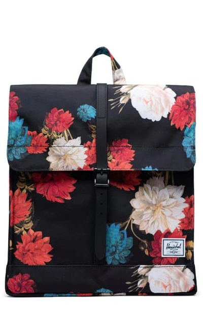 Shop Herschel Supply Co City Mid Volume Backpack - Black In Vintage Floral Black