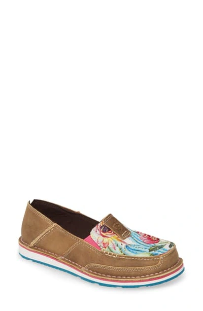 Shop Ariat Cruiser Slip-on Loafer In Brown/ Floral Cactus Print