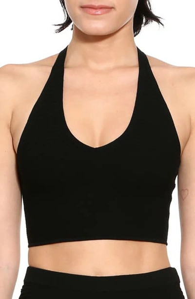 Shop Adam Selman Sport Ribbed Crop Tank In Black