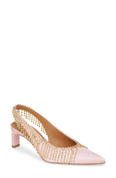 Shop Area Crystal Fringe Slingback Pump In Rose