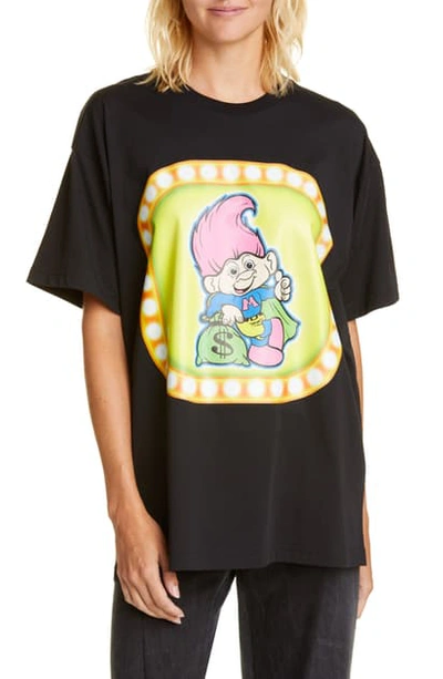 Shop Moschino Troll Graphic Tee In Black