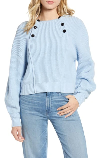 Shop Rebecca Minkoff Natalie Front Button Sweater In Light Blue
