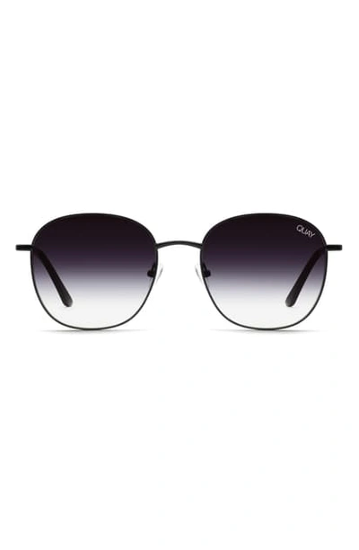 Shop Quay Jezabell 57mm Round Sunglasses In Black/ Black Fade