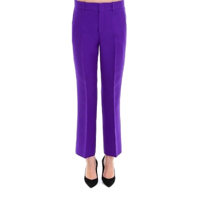 Shop Gucci Purple Wool Pants