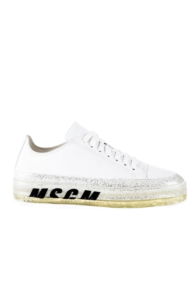 Msgm Oversized Sole Sneakers In White