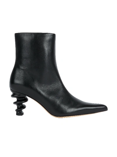 Shop Kalda Black Leather Ankle Boots