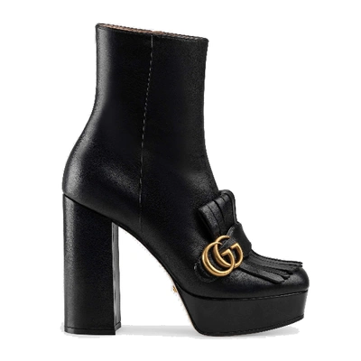 Shop Gucci Women's Black Leather Ankle Boots