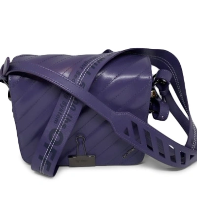 Shop Off-white Binder Clip Bag Diag Quilted Purple