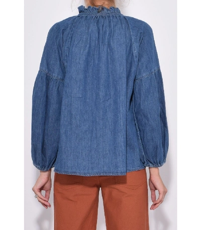 Shop Apiece Apart Nueva Victoria Mock Top In Classic Stonewash In Blue