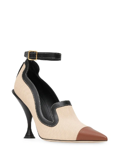 Shop Burberry Leather Pumps In Brown