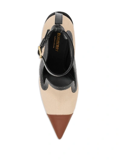 Shop Burberry Leather Pumps In Brown