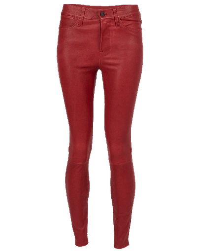 Shop Frame Le High Skinny Crop Jean In Darkred