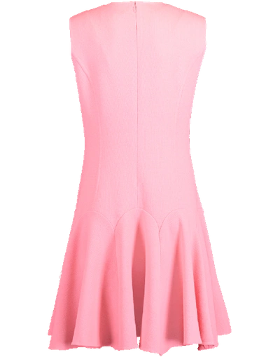 Shop Oscar De La Renta Sleeveless Flounce Shift Dress In Hibiscus