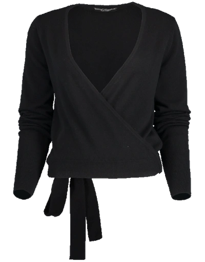Shop Dolce & Gabbana Wrap Ballet Knit Top In Black