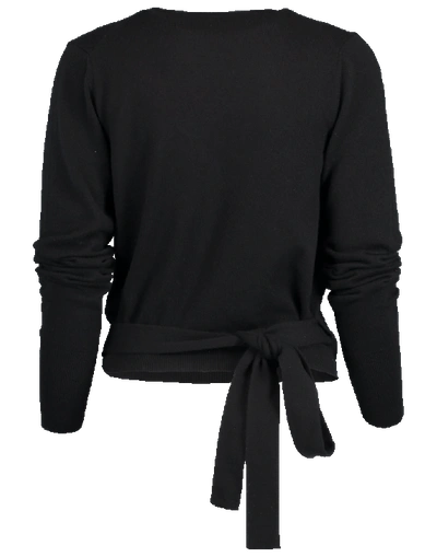 Shop Dolce & Gabbana Wrap Ballet Knit Top In Black