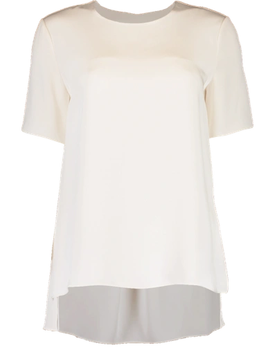 Shop Adam Lippes Silk Crepe Top In Ivory