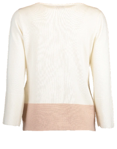 Shop Allude Color Block Sweater In Ivory