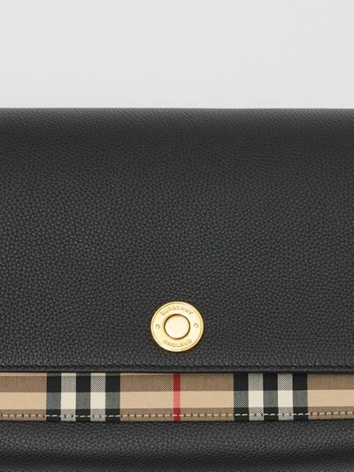 Burberry Mini Leather Shoulder Bag In Black