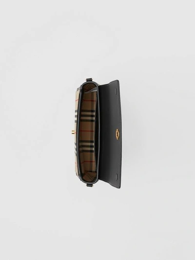Burberry Mini Leather Shoulder Bag In Black