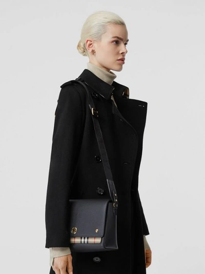 Burberry Mini Leather Shoulder Bag In Black